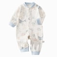 thumbnail image 1 of Baby Bodysuit Unisex Baby Fall Winter Romper Little Boys Girls Long Sleeve Clothes 6-12 Months 12-24 Months Baby Sky Blue,0-3 Months, 1 of 7