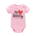 thumbnail image 1 of Baby Bodysuit Valentine'S Day Toddler Girls Boys Letter Heart Prints Short Sleeves Jumpsuit Baby Girl Romper Pink 18 Months-24 Months, 1 of 3