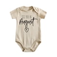 thumbnail image 1 of Baby Bodysuit for Pregnancy Announcement, See You in August Infant Shower Gift, Newborn Coming Soon Outfit Light Apricot-style 9-12M, 1 of 5