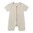 thumbnail image 1 of Baby Bodysuits Boy 3-6 Months Solid Color Romper Zipper Fiber Fabric Natural Comfortable Summer Onesie, 1 of 4