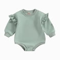 thumbnail image 1 of Baby Bodysuits Unisex Bodysuit Boys Girls Clothes Baby Girls Climbing Clothes Baby Long Sleeve Letter Triangle Romper Longs Set 3-6 Months, 1 of 6