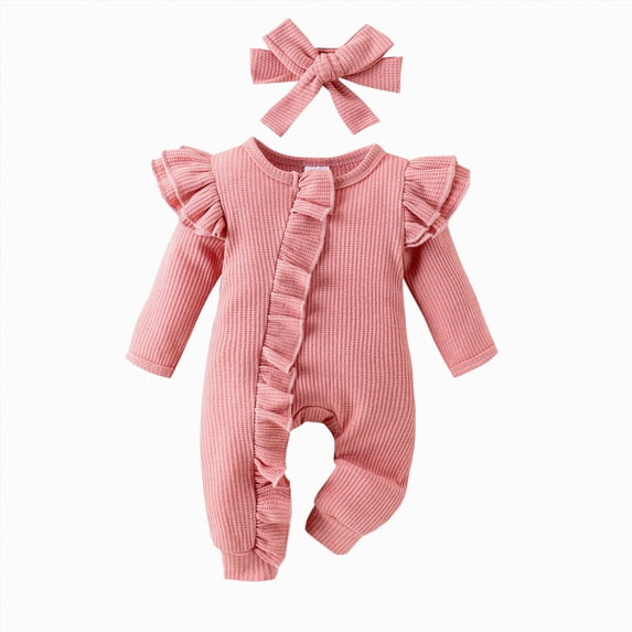 Baby Bodysuits Unisex Bodysuit Boys Girls Clothes Newborn Baby Girl Ruffle Long Sleeves Corduroy Romper Bodysuit,corduroy romper 0-1 Months