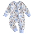 thumbnail image 1 of Baby Bodysuits Unisex Bodysuit Boys Girls Clothes for 6-9 Months Infant Newborn Boy Outfits Jumpsuit Long Sleeve Zipper Romper Bodysuit, 1 of 9