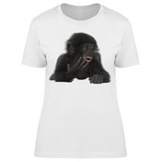 Baby Bonobo, Ready For Photo T-Shirt Women -Image by Shutterstock, Female Medium