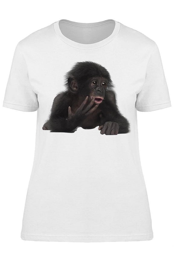 Baby Bonobo, Ready For Photo T-Shirt Women -Image by Shutterstock, Female Small
