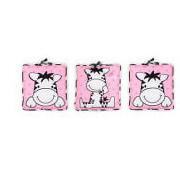 Baby Boom 3-Piece Wall Art, I Luv Zebra