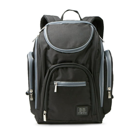 Baby Boom Adjustable Shoulder Strap Inside Pockets Backpack Diaper Bags, Black
