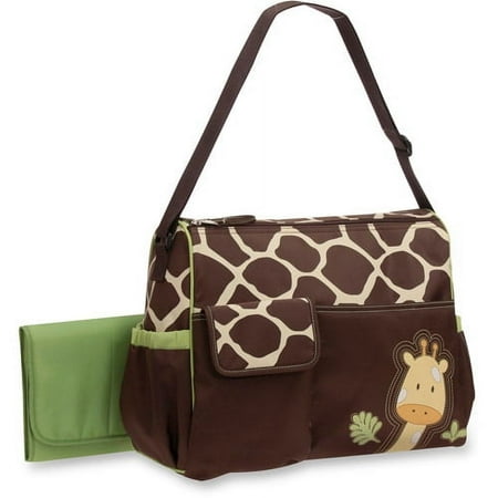 Baby Boom Adjustable Shoulder Strap Inside Pockets Stylish Messenger Diaper Bags, Brown