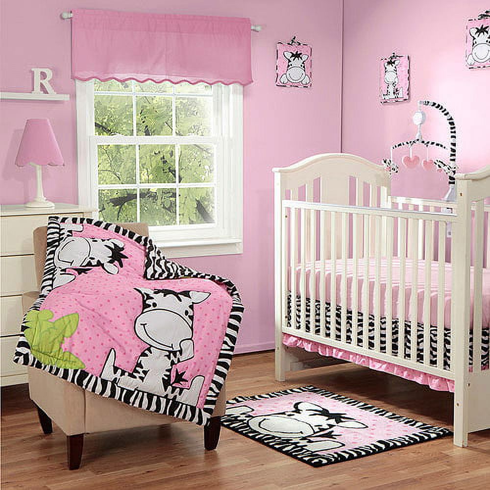 Baby Boom I Luv Zebra 3pc Crib Bedding Set, Pink - image 1 of 2