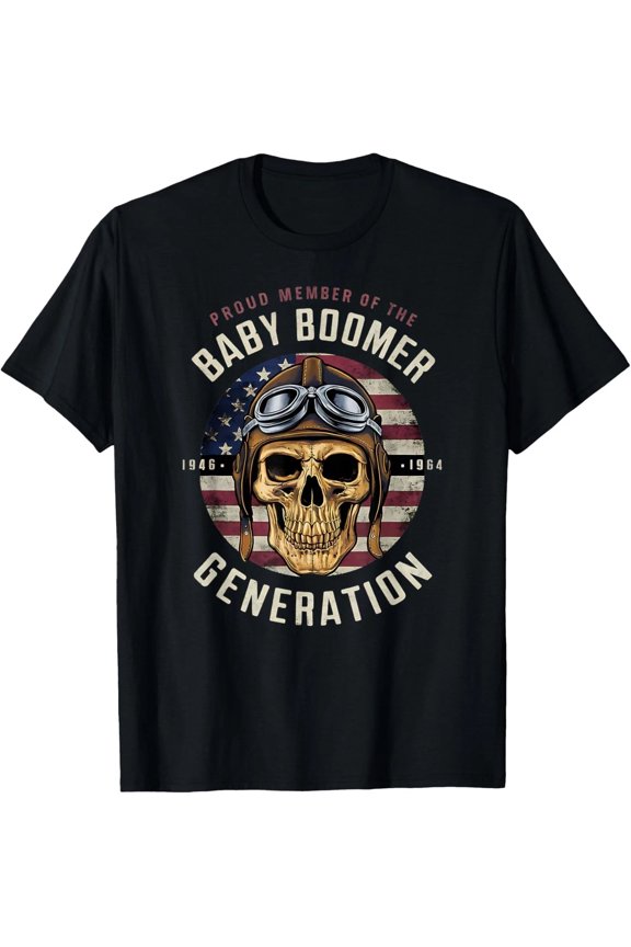 Baby Boomer Skull 1946-1964 Vintage Grunge Generation Pride T-shirt