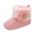 Baby Booties 2024 Baby Shoes Plus Velvet Warm Flowers Boots Fashion Non