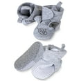 thumbnail image 1 of Baby Booties Girls 0-3 Months, 100% Cotton, (Grey Elephant - Stripes), 1 of 7