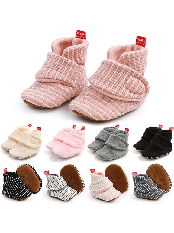 Baby Booties Infant Newborn Boys Girls Slippers Warm Crib Sock Shoes Indoor First Walker Prewalker