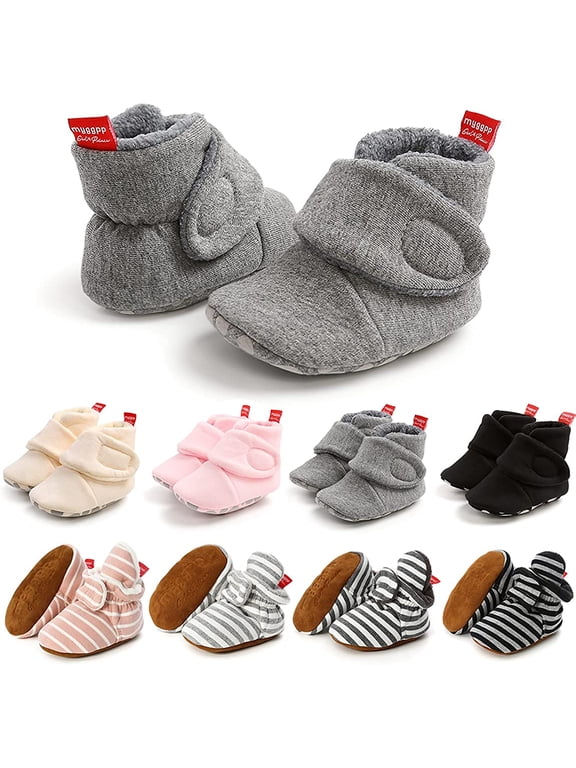 Baby Booties Infant Newborn Boys Girls Slippers Warm Crib Sock Shoes Indoor First Walker Prewalker