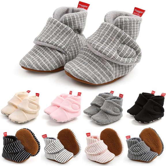 Baby Booties Infant Newborn Boys Girls Slippers Warm Crib Sock Shoes Indoor First Walker Prewalker