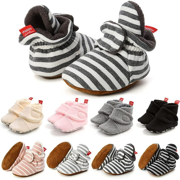 Baby Booties Infant Newborn Boys Girls Slippers Warm Crib Sock Shoes Indoor First Walker Prewalker