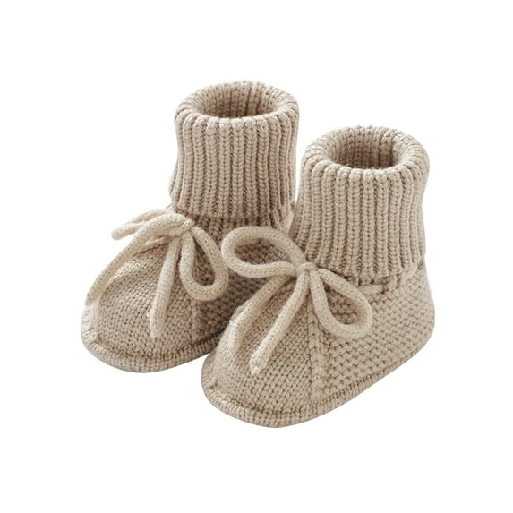 Baby Booties Knitted Newborn First Cozy Warm Crib Shoes for Toddler Infant Boy Girl Babys Shower Gift