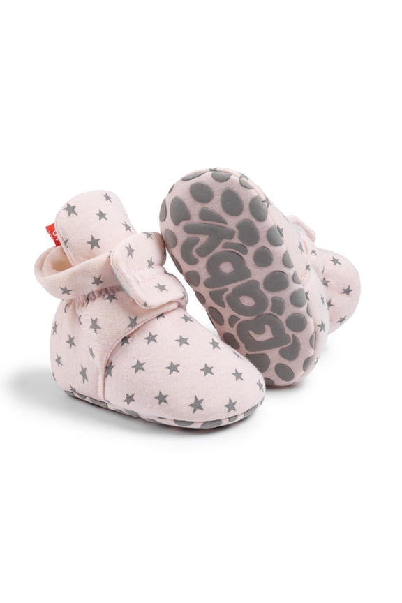 Baby Booties, Newborn Baby Booties Non-Slip Warm Cozy Baby Slippers Toddler Boys Girls Infant Winter Cozy Socks Shoes Easy On and Off Snap Boots Crib Warm Shoe First Walker Birthday Shower