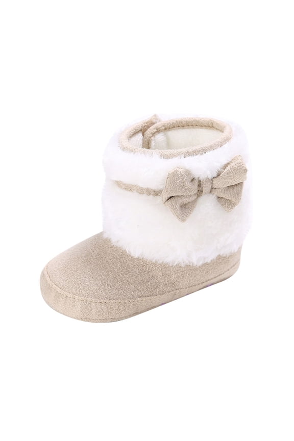 Baby Booties, Newborn Baby Booties Non-Slip Warm Cozy Baby Slippers Toddler Boys Girls Infant Winter Cozy Socks Shoes Easy On and Off Snap Boots Crib Warm Shoe First Walker Birthday Shower