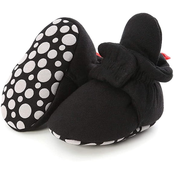 Baby Booties Newborn Boys Girls Fleece Boots Non Slip Grippers Stay On Slipper Socks Infant First Walker Winter Warm Crib Shoes