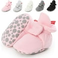 thumbnail image 1 of Baby Booties Newborn Boys Girls Fleece Boots Non Slip Grippers Stay On Slipper Socks Infant First Walker Winter Warm Crib Shoes, 1 of 7