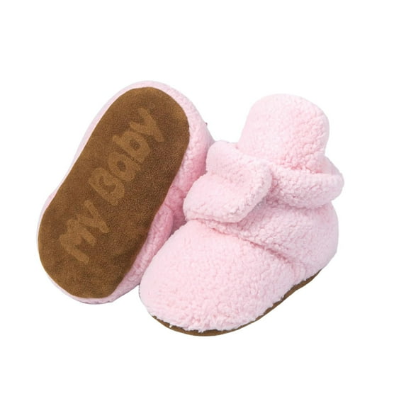 Baby Booties Newborn Infant Shoes Cozy Soft Warm Cotton Boots for Boys Girls Pink 0-6 Months