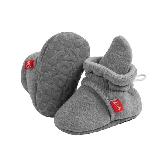 Baby Booties Organic Cotton Muslin Newborn Baby Slippers Baby Boy Booties, Infant Girl Booties, 6-12 months, 0-6 Months, 12-18 Months, 0-3 Months, 18-24 Months, Toddler Shoes Dark Gray 12-18 Months