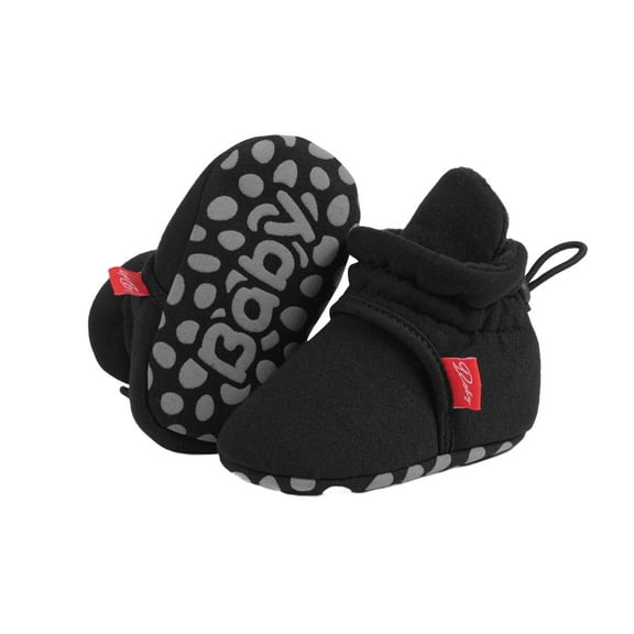 Baby Booties Organic Cotton Muslin Newborn Baby Slippers Baby Boy Booties, Infant Girl Booties, 6-12 months, 0-6 Months, 12-18 Months, 0-3 Months, 18-24 Months, Toddler Shoes Black 0-6 Months