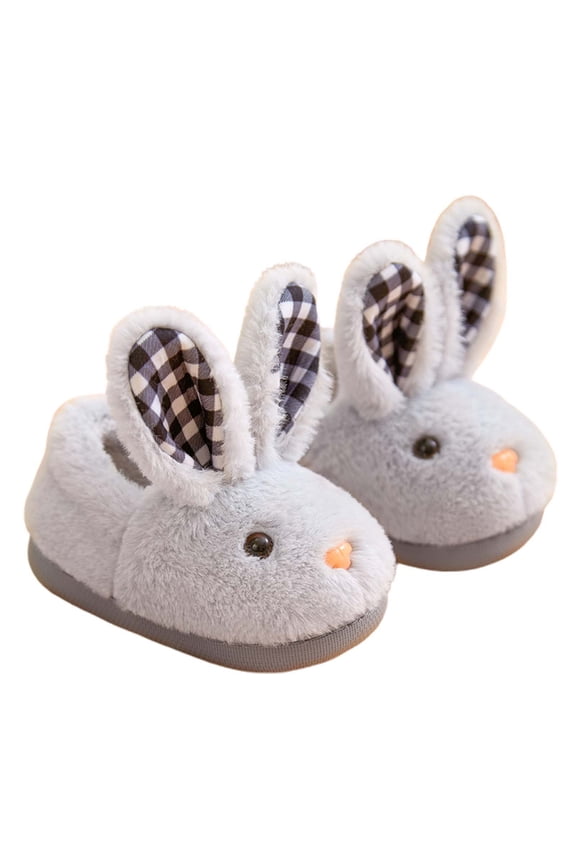 Baby Boots Cartoon Slippers Winter Shoes Home Footwear Rabbit Shape Soft Warm Sole For Kids Indoor Use ,18-24 Months