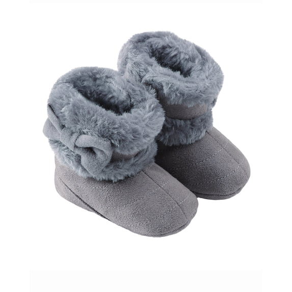 Baby Boots Toddler Girls Winter Boots Cute Bowknot Warm Snow Boots Toddler Shoes Size 3 6 9 12M Gray