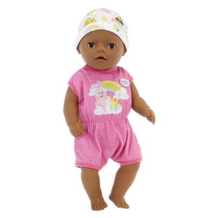 Baby Born 14” Interactive LiL Girl Baby Doll - Brown Eyes. Easy For Small Hands, 6+ Ways to Nurture, Includes Bottle, Potty and More, For Toddlers 2 Years & Up
