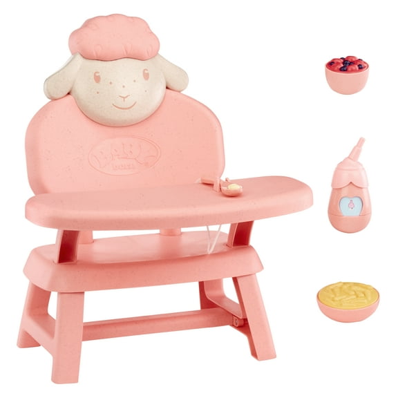 Baby Born Baby Doll Mealtime Table with Food, Sturdy, High-End Design, Fits Dolls to 17", Kids 3 +
