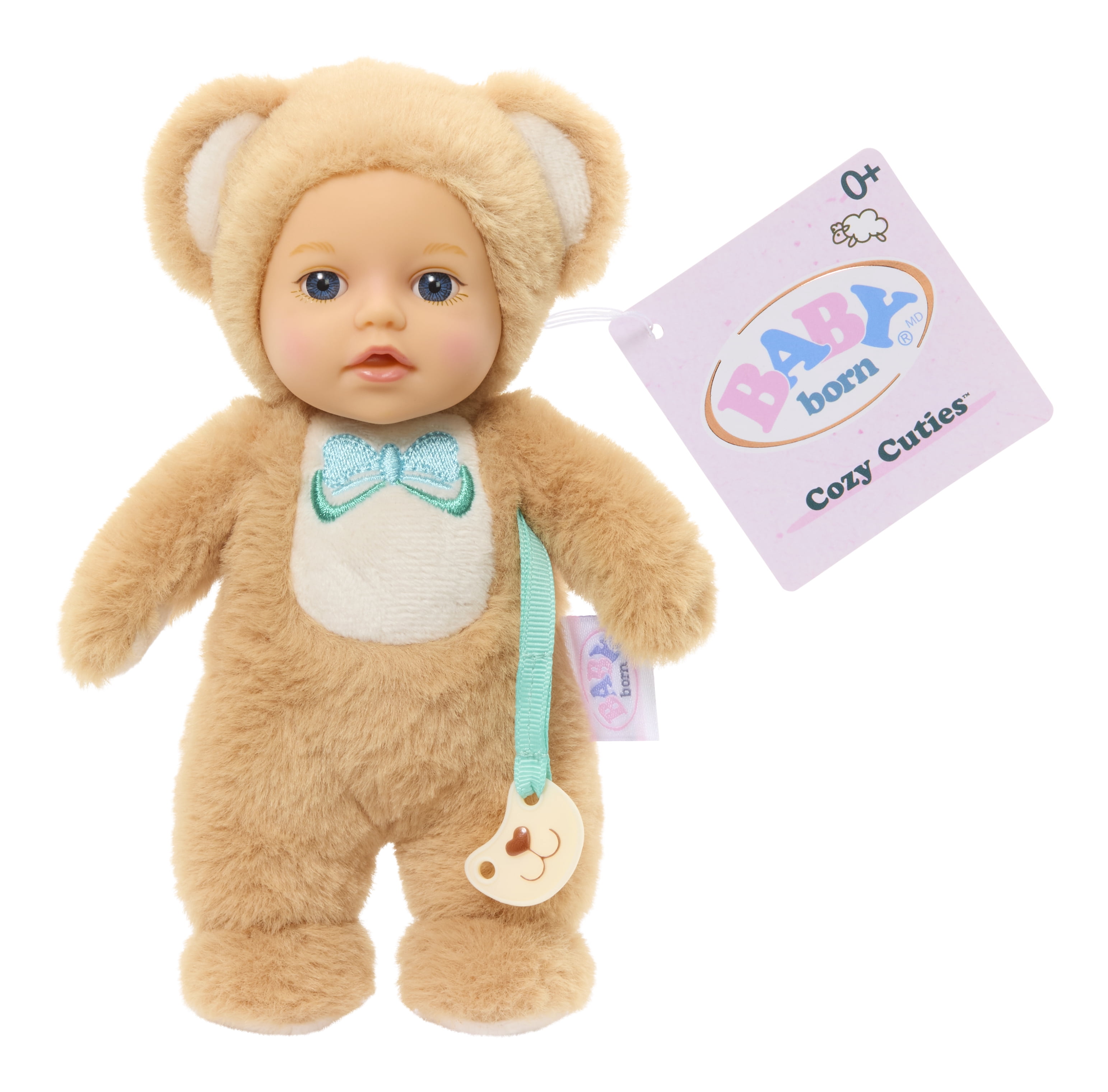Baby Born Cozy Cuties Soft Baby Doll - Bear with Blue Eyes, Plush