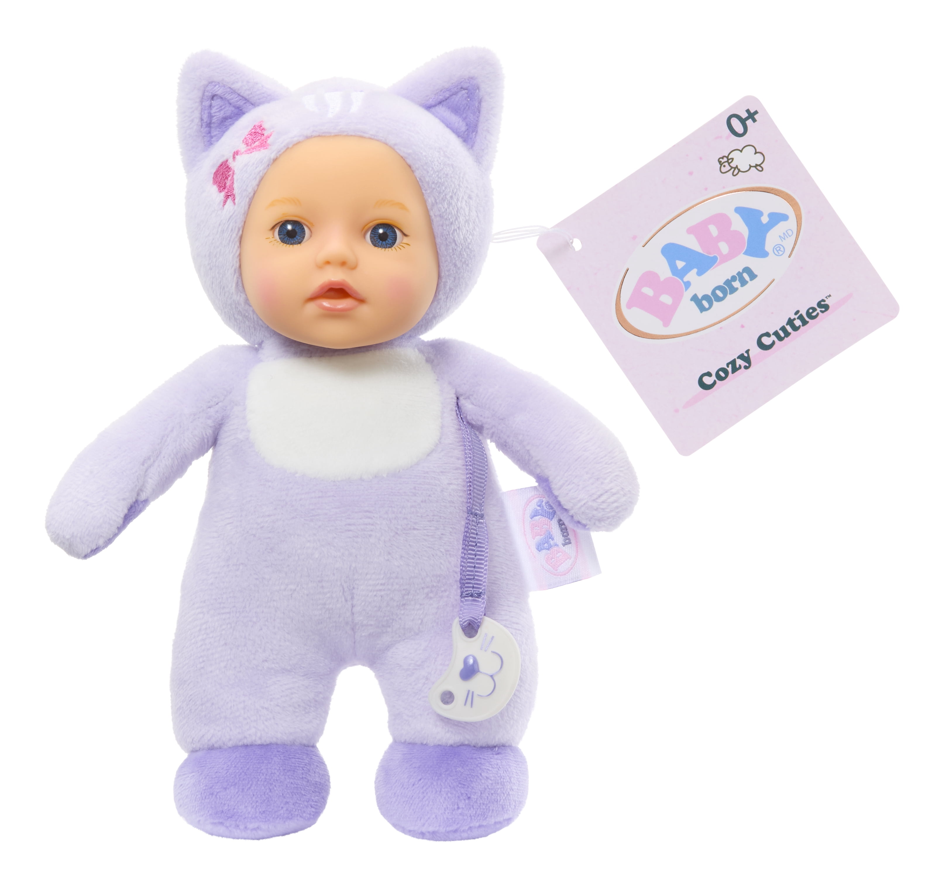 Baby Born Cozy Cuties Soft Baby Doll - Cat with Blue Eyes, Plush for Newborns Ages 0 & up
