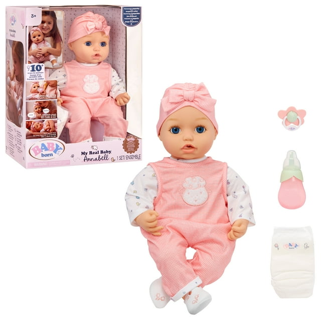 Baby Born My Real Baby Doll Annabell, Blue Eyes: Realistic Soft-Bodied ...