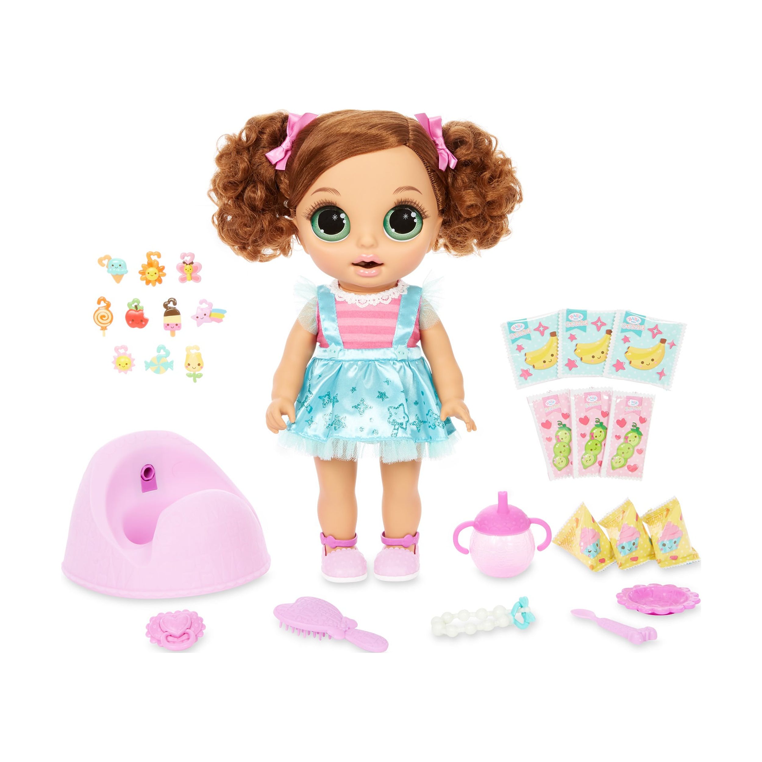 Baby Born Surprise Magic Potty Surprise Green Eyes - Doll Pees Glitter & Poops Surprise Charms, Toys for Girls Ages 3 4 5+ - image 1 of 7