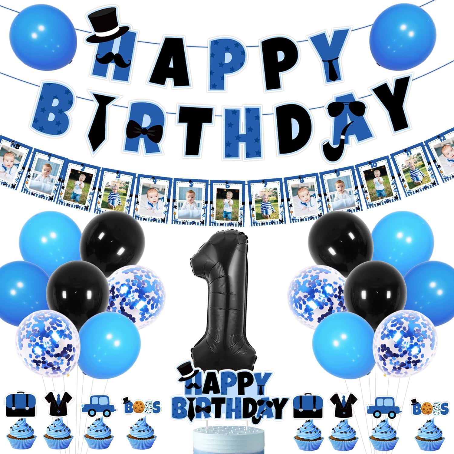 Baby Boss 1st Birthday Party Decorations Boss Theme Happy Birthday