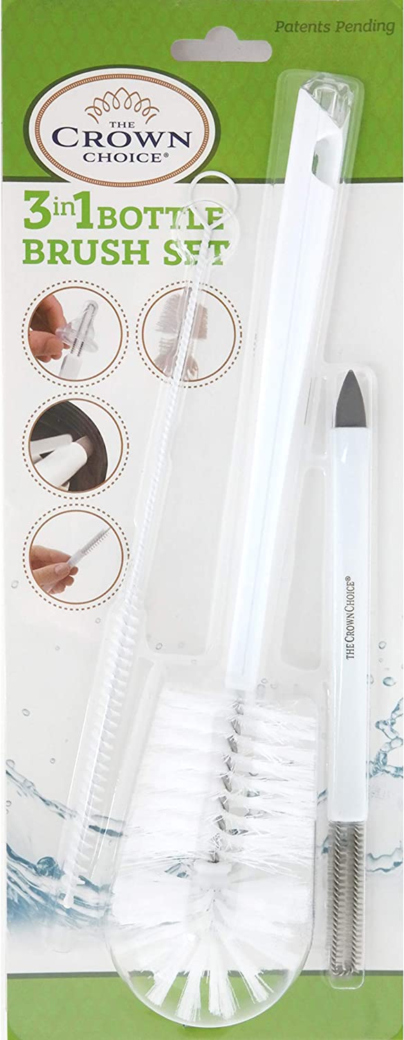 Baby Bottle Brush Cleaning Set (3 Piece) Deep Cleaning Baby Bottle