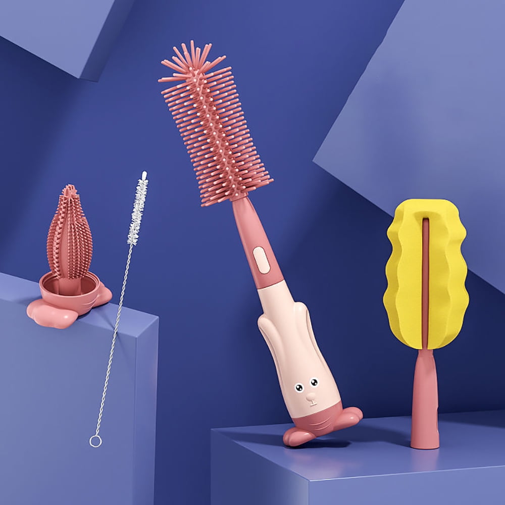 Baby Bottle Brush Set Portable Silicone Bottle Brush Pacifier Brush