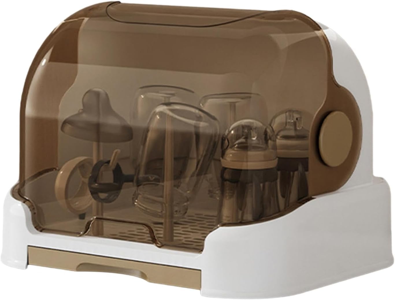 Bamboo Baby Bottle Drying Rack Smart Home Gadgets,Baby Bottle Drying Rack With Lid Box Removable Drain Tray Space Saving Dryer Reusable Holder For Stuff Baby Bottle Storage