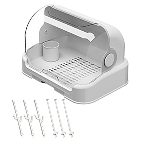 Baby Bottle Drying Rack Organizer, Foldable Countertop Bottle Storage with Protective Cover and Removable Drip Tray, Hygienic Bottle Drying Box for Nursing Baby Feeding Accessories