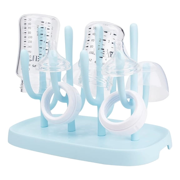 Baby Bottle Drying Rack, Space Saving Bottle Dryer Holder for Bottles, Nipples, Pump Parts, Cups(Blue)