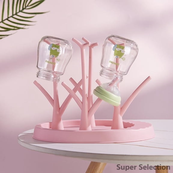 Baby Bottle Drying Rack, Tree-Shaped Drying Stand With Removable Branches For Organizing Baby Bottles, Pacifiers, Breast Pump Parts, Utensils, Space Saving, BPA-Free,Pink,funny