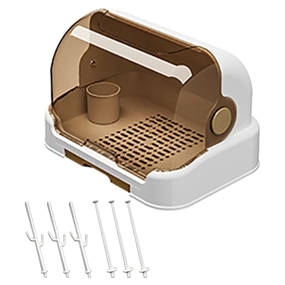 Baby Bottle Drying Rack with Lid, Countertop Baby Bottle Organizer with Removable Drip Tray, Foldable Nursing Bottle Storage for Kitchen and Home Use