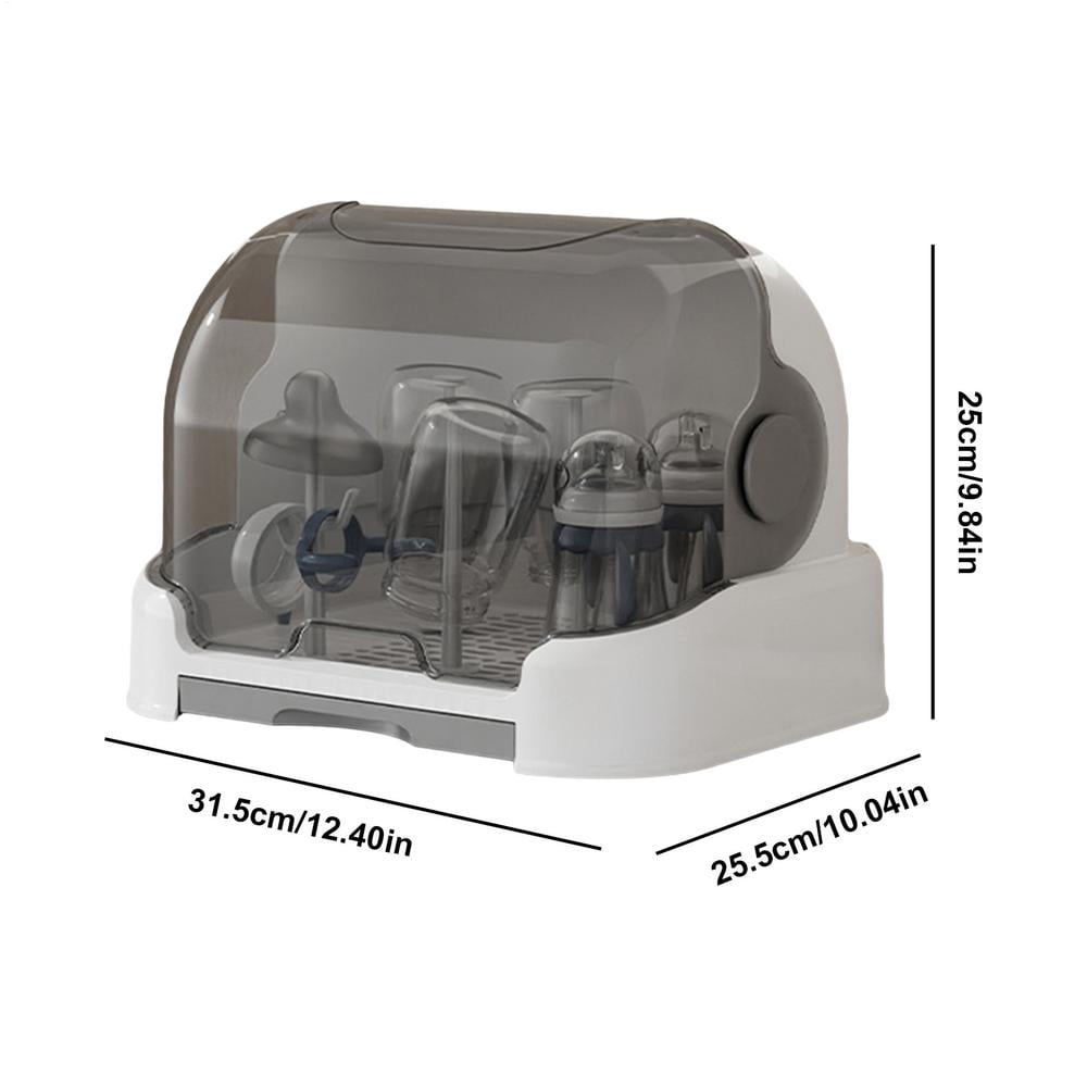 Baby Bottle Drying Rack with Removable Drip Tray Dustproof Bottle ...