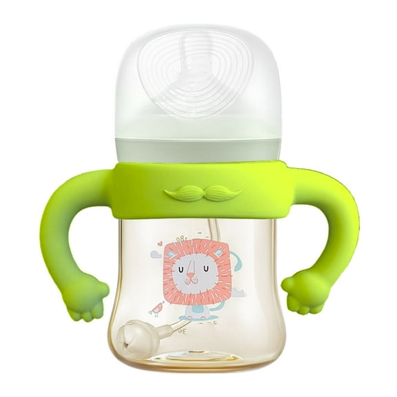 Baby Bottle Holder TASTAN Baby Bottle Handle - Soft Silicone Self-Feeding Grip for Infants - Easy-Carry Holder for Standard & Wide-Neck Bottles, Silicone Sleeves for Glass Bottles, Green