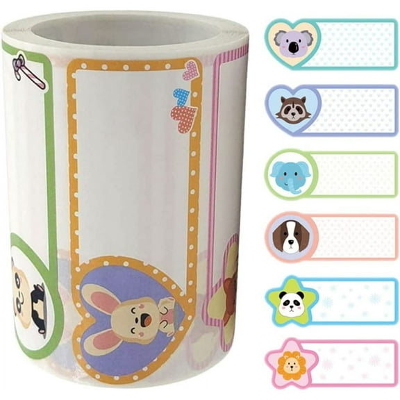 Baby Bottle Labels Write-on Sticker Plain Name Tag Stickers Colorful Border Name Tag Labels Adhesive for Daycare School Jars Food Container