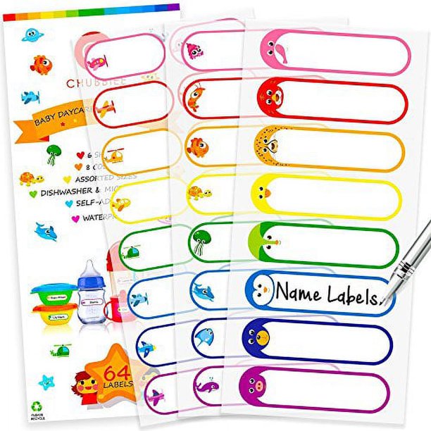 Baby Bottle Labels for Daycare, SelfLaminating, Waterproof WriteOn