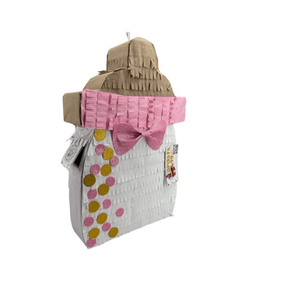 Baby Bottle Pinata with Pink & Gold Glitter Accents It's A Girl Baby Pink Baby Shower Decoration