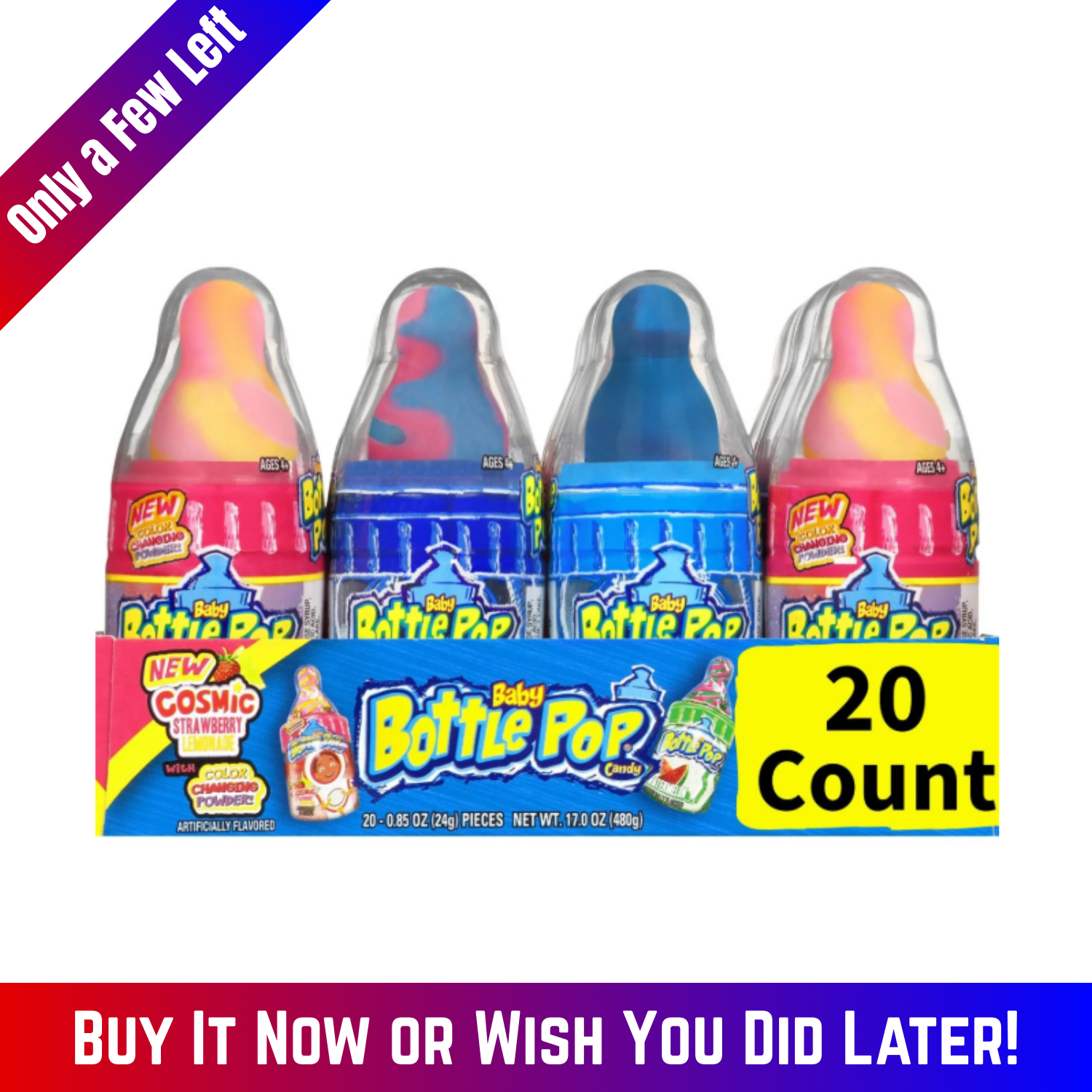 Baby Pop Baby Bottle Pop Variety Pack Candy, 0.85 oz, 20 Count - Walmart.com